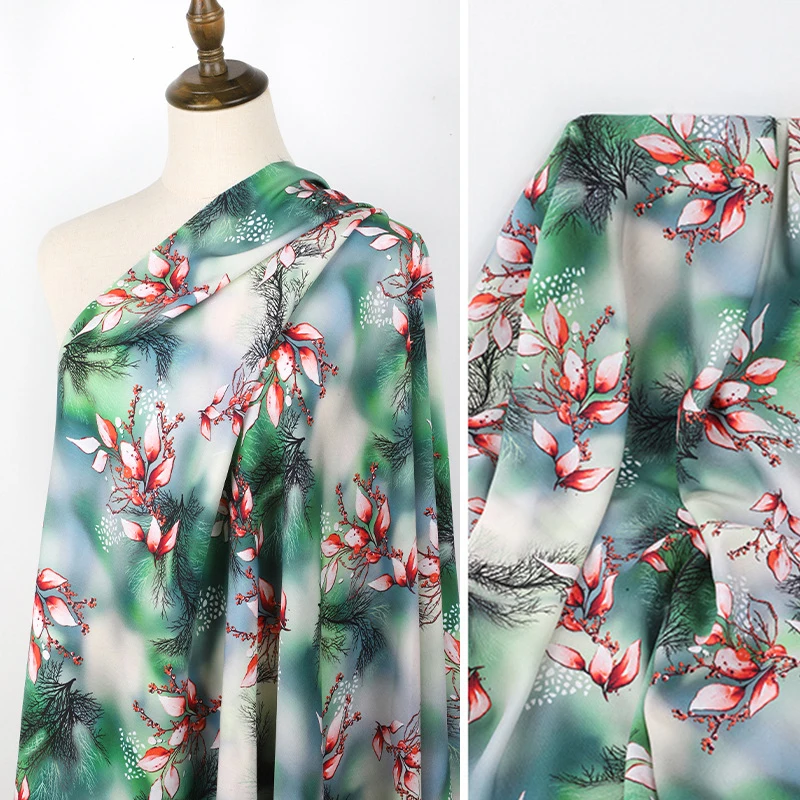100x140cm 3D-gedruckter Blumen-Rayonstoff DIY Nähen Kleidung Pyjamas Kleider Hosen Nähstoff Weiches Sommermaterial – Detail 10