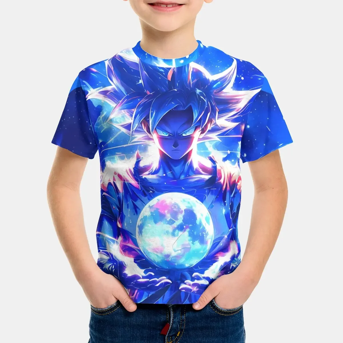 Son Goku Balls Print Baby Clothing 5 to 14 Years Male Outdoor Clothes for Dragons Children Boy Girl Child T-Shirt Top Shirts