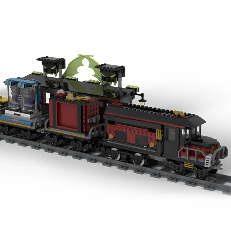 1313 stücke MOC Ghost Train Express Zug Bausteine Modell Montage Spielzeug Kinder Festival Geschenke