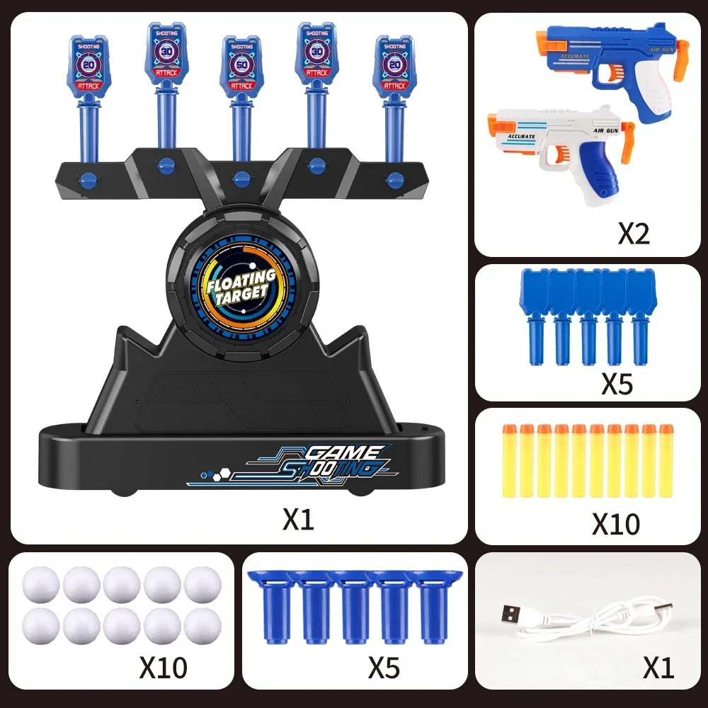 2 في 1 أهداف لعبة تفاعلية عائمة كهربائية عشاق عاطفيين للأطفال والكبار إطلاق النار على الهدف مع مسدس رصاصة ناعم