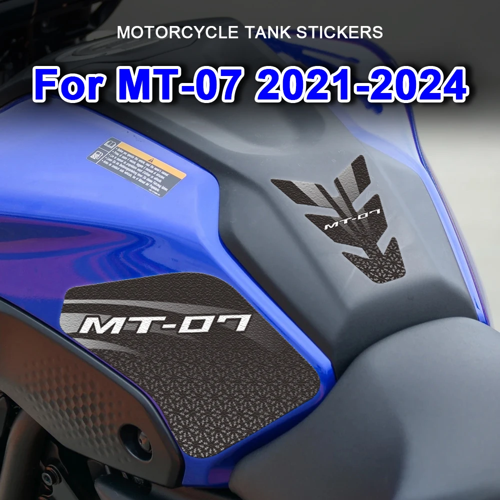 Motorcycle Fuel Tank Pad Sticker Accessories For Yamaha MT07 MT 07 MT-07 2021 2022 2023 2024 Non-slip Side Tank Protective Decal