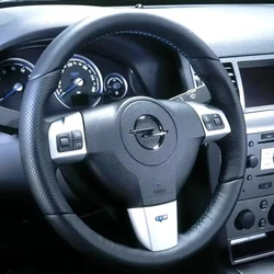 Perforated Leather Cover Hand Sewing Car Steering Wheel Cover Trim Black For Opel Astra Borant 2006 2007 2008 Car Accessories
