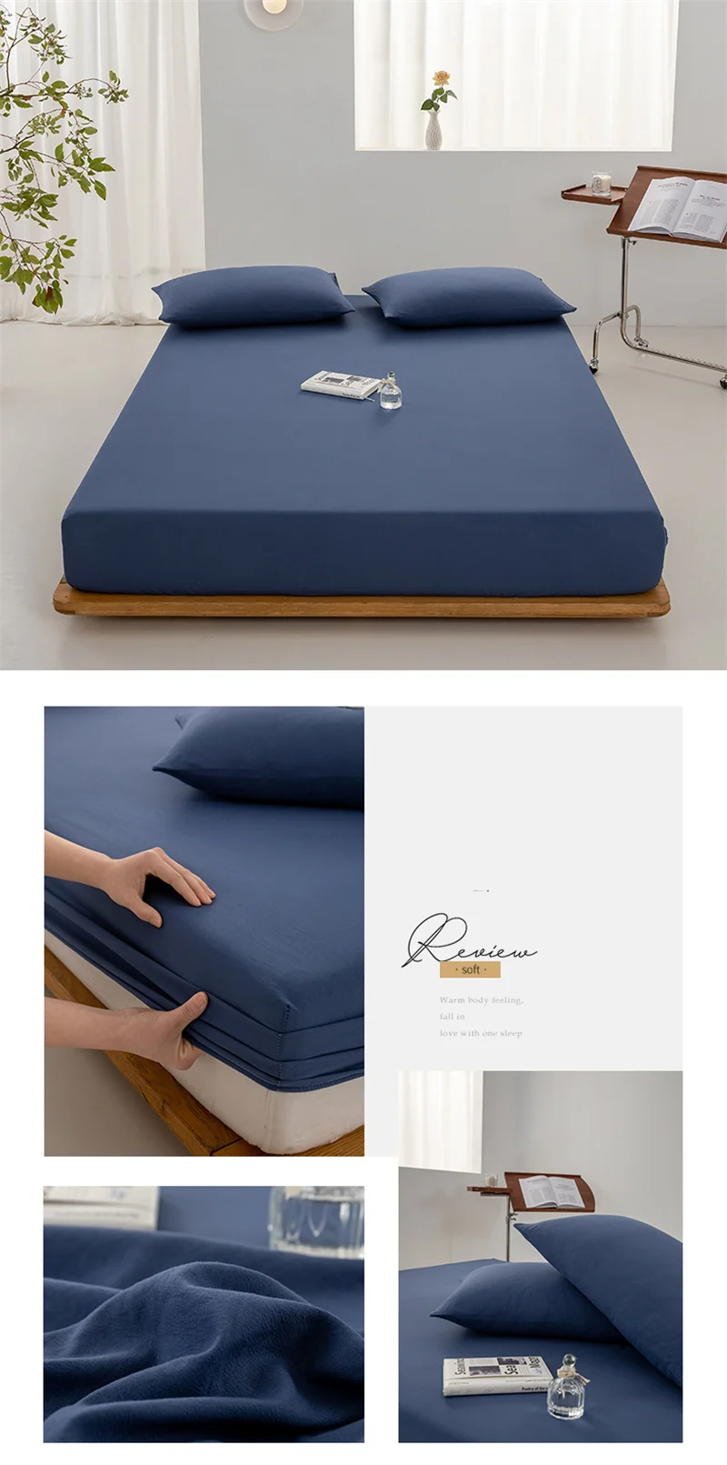 Soft Cotton Fitted Sheet Single Double King Queen Size Mattress Cover with Elastic Band Bed Sheet Bed Linens 100/120/150/180/200