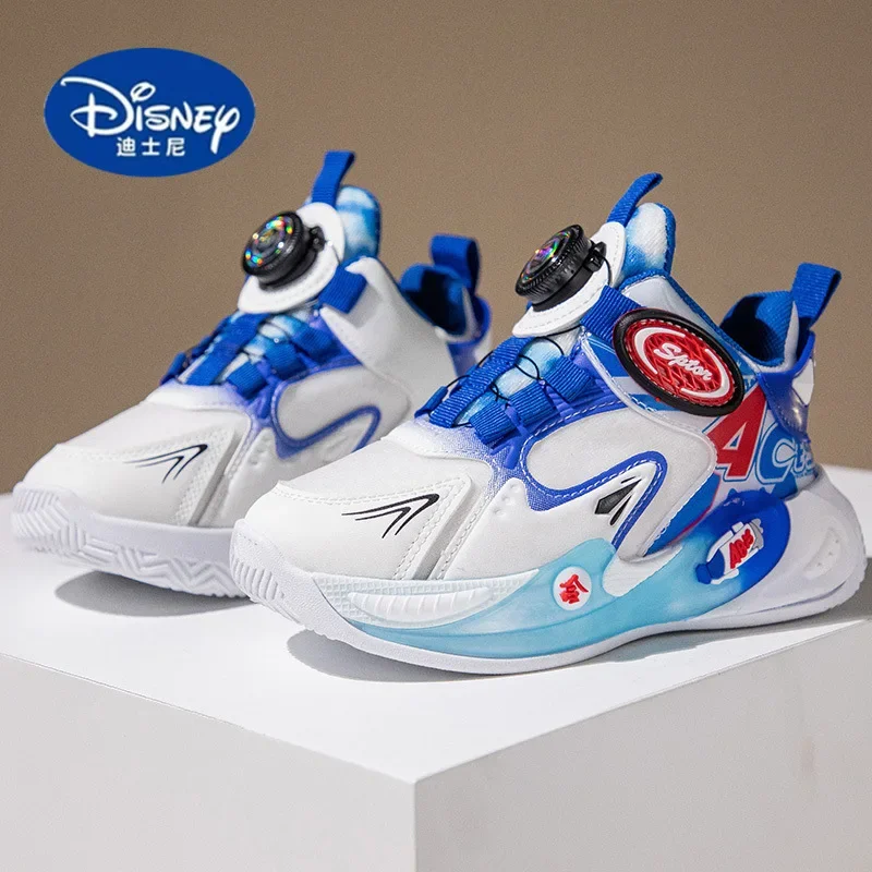 

Баскетбольные кроссовки Disney Boys 2025г. | Дизайн Twister Button Design, водонепроницаемая кожаная детская повседневная обувь