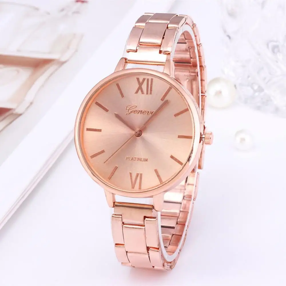 Tendencia de lujo para mujer, reloj dorado de cuarzo con diamantes de imitación, femenino