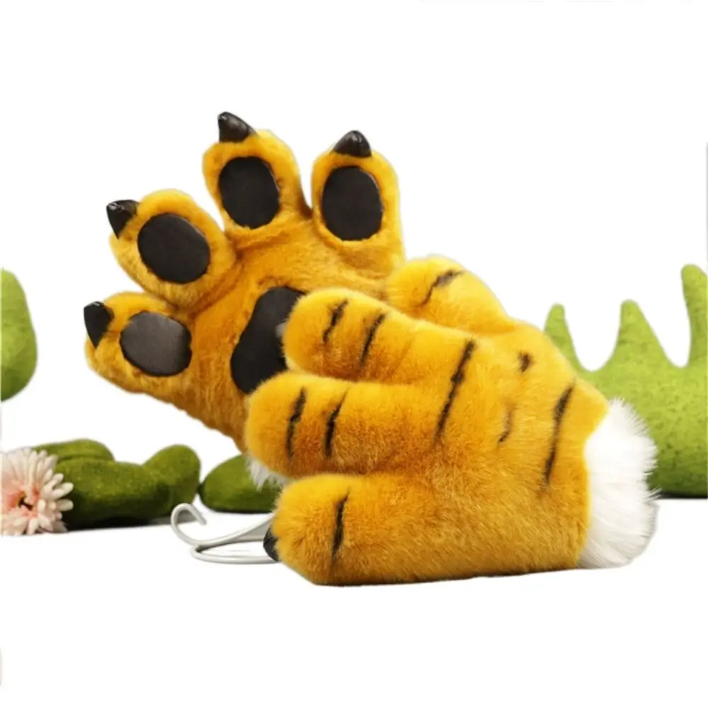 Claw Hand Gloves Tiger Claw Gloves Dinosaur Tiger Stuffed Animal Animal Paw Gloves Cartoon Plush Toy Children Gifts