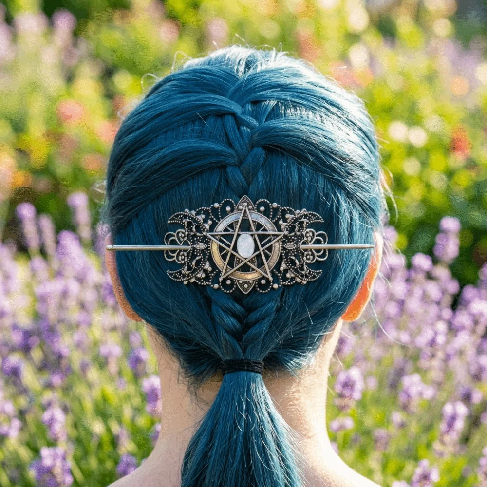 Antiqued Vintage Viking Witch Hairpin Unique Beautiful Crescent Branch Gothic Hair Stick Nordic Norwegian Style Head Ornament