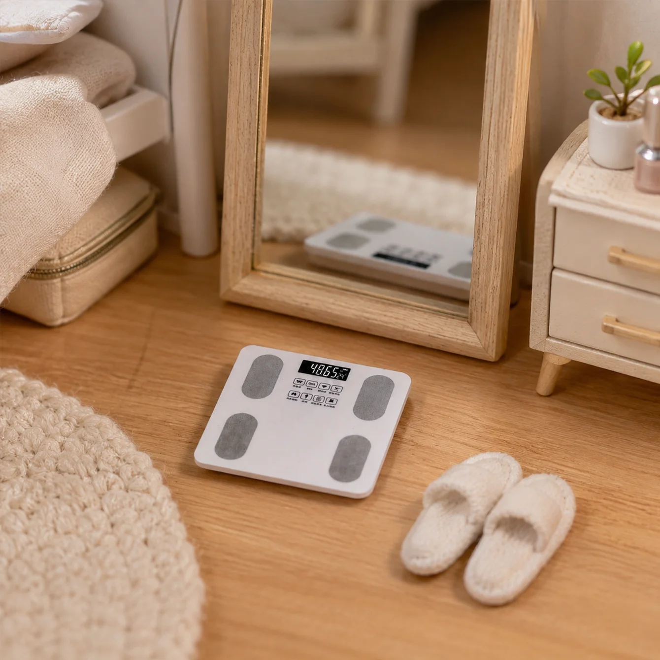 Miniature Weighing Scale Model, Miniature Weighing Scale Figurine, Accessory for Dollhouse Bathroom Home Decoration