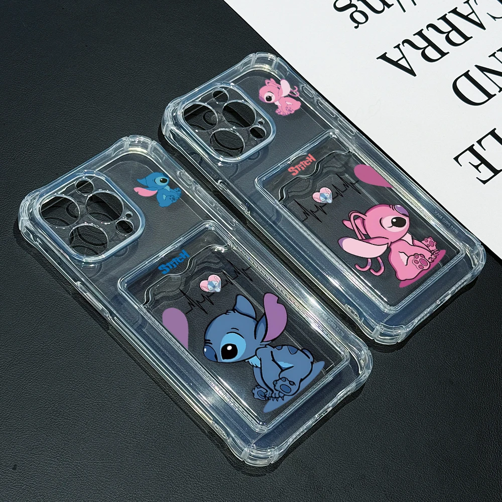 Cool Stitch Phone Case for Samsung Galaxy A71 A55 A54 A53 A52 A51 A34 A33 A32 A23 A14 A13 A12 4G 5G Card Pocket Clear Cover