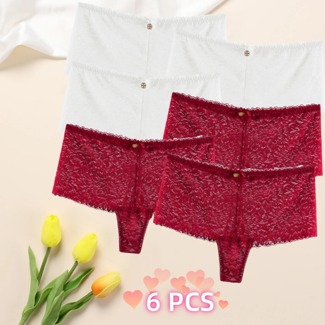 

Comfortable Hollow Breathable Small Boxer Women's Underwear New High Waist Women's Lace Thong Cotton Bottom Crotch