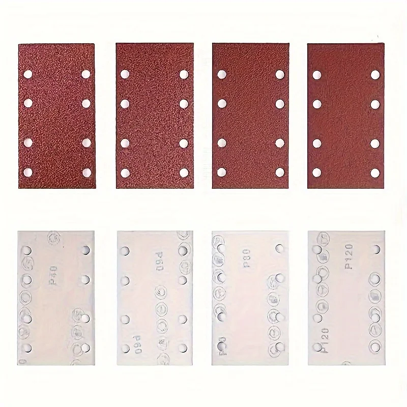 8-hole Rectangular Flocking Sandpaper 185*93mm Air Mill Self-adhesive Sandpaper Sheet Particle Size 60-800Grit