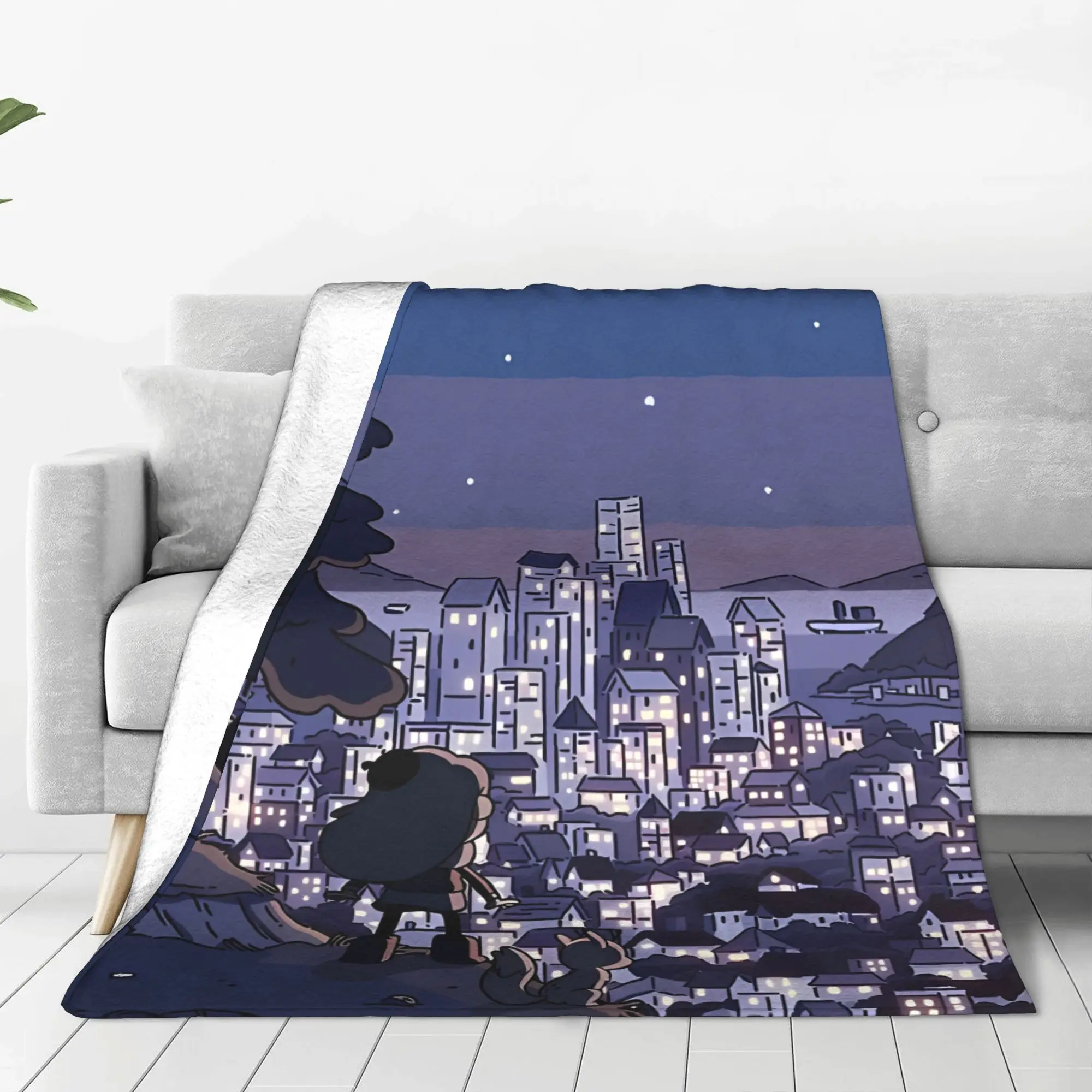 1PC View Of Trolberg At Night Hildaa Home Room Decorations Winter Blankets For Adults Bedding Home Interior Sofa Knee