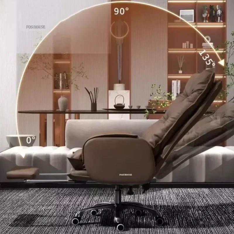 Moderne Designer-Sessel, fauler rollender Leder-Bürostuhl, Heimcomputer, drehbare Gaming-Akzentstühle, Büromöbel c