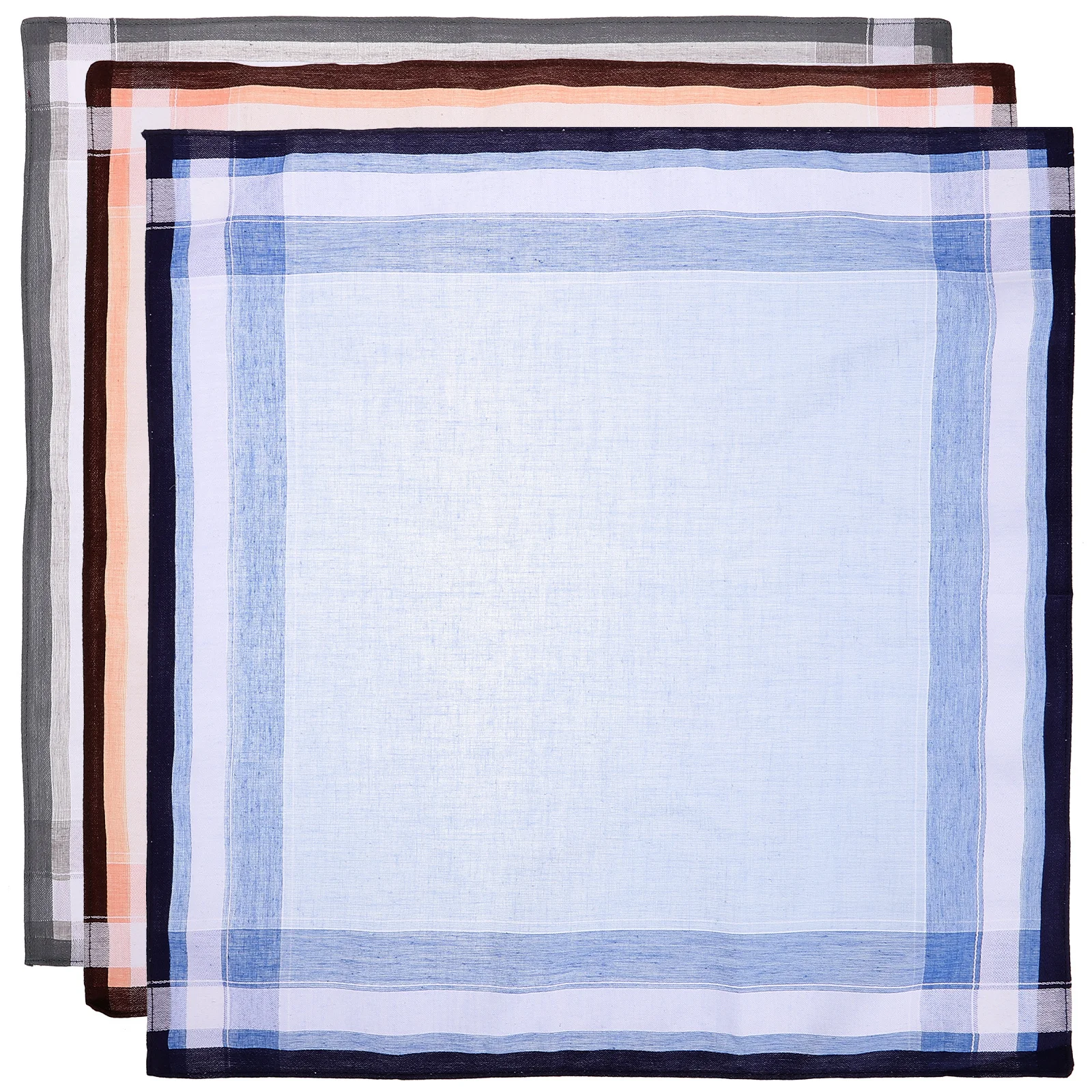 3Pcs Cotton Handkerchief Pocket Square Soft Durable Large Size Vintage Carry Machine Washable for Men Women Bridal