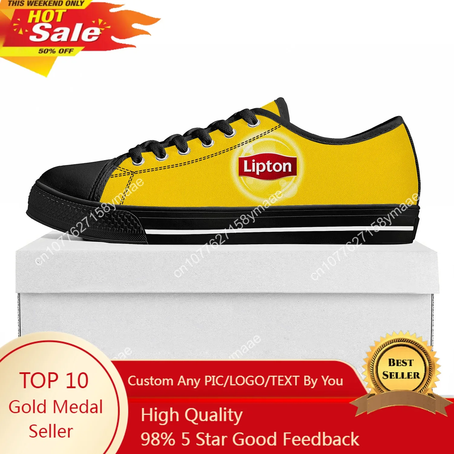 

L-Liptons Iced Tea Drink Low Top Sneaker Womens Men Teenager High Quality Sneaker Canvas Casual Custom Made Shoes Customize Shoe