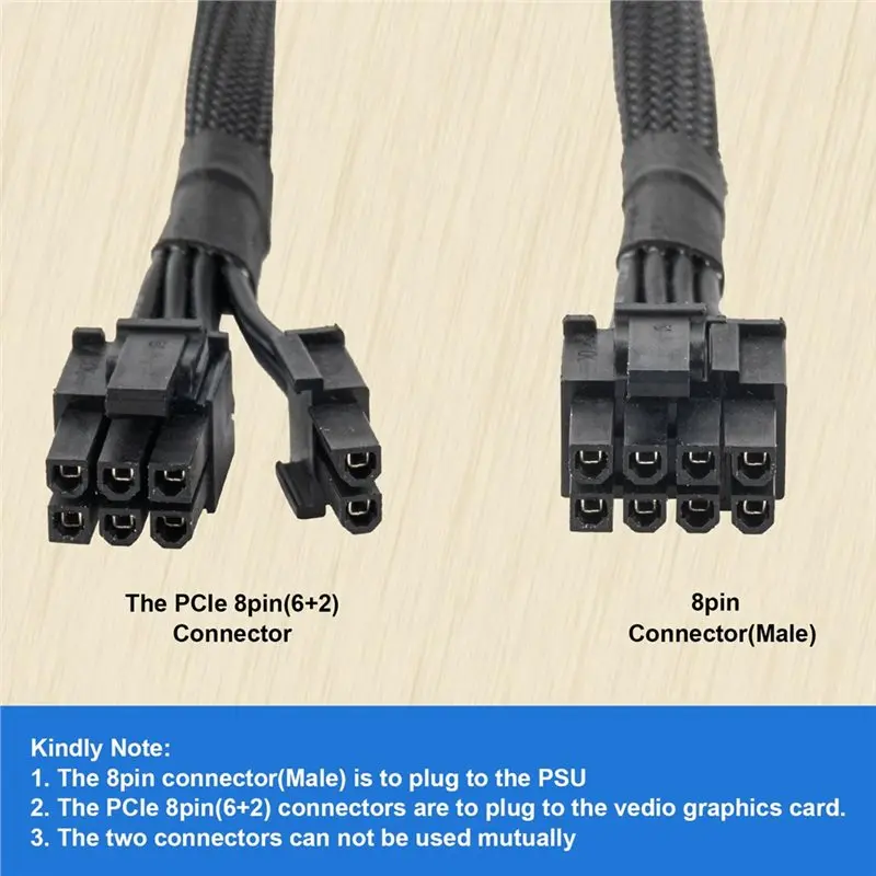 For Corsair Modular Power Supply 8-Pin PCIE Power Cable- Also Works Thermaltake& ARESGAME, 6+ 2 Pin GPU Adapter