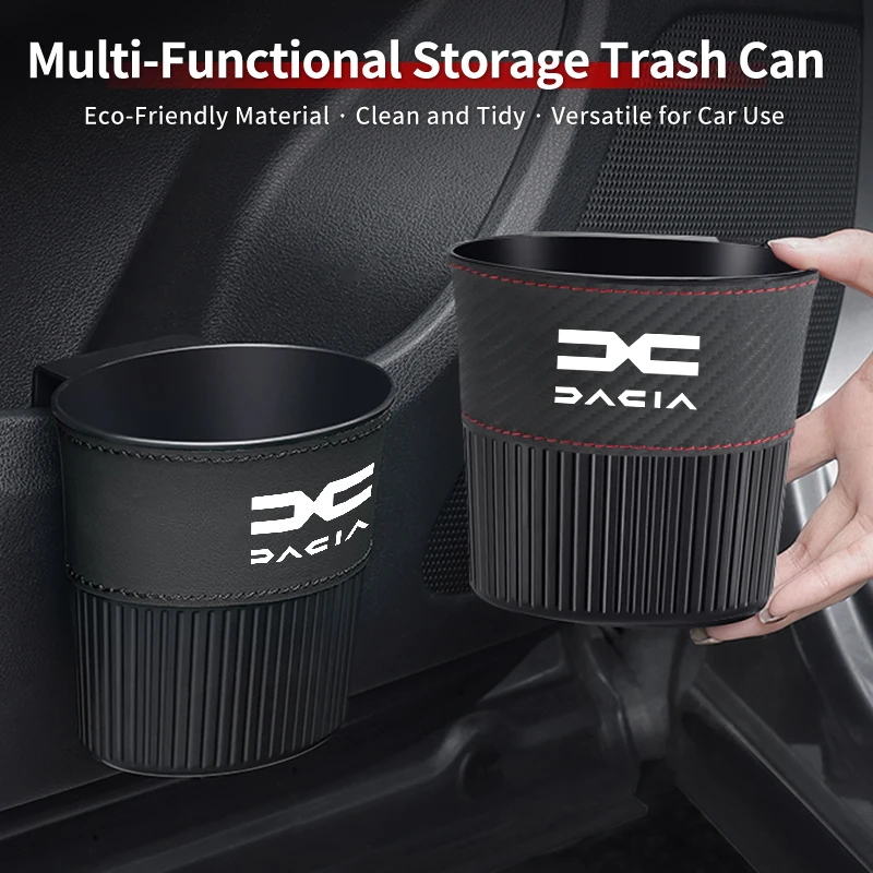 Car Door Trash Can Seatback Cup Holder Tools Storage Box Stickers For Dacia Duster Logan Sandero Lodgy Dokker Stepway Mcv 2