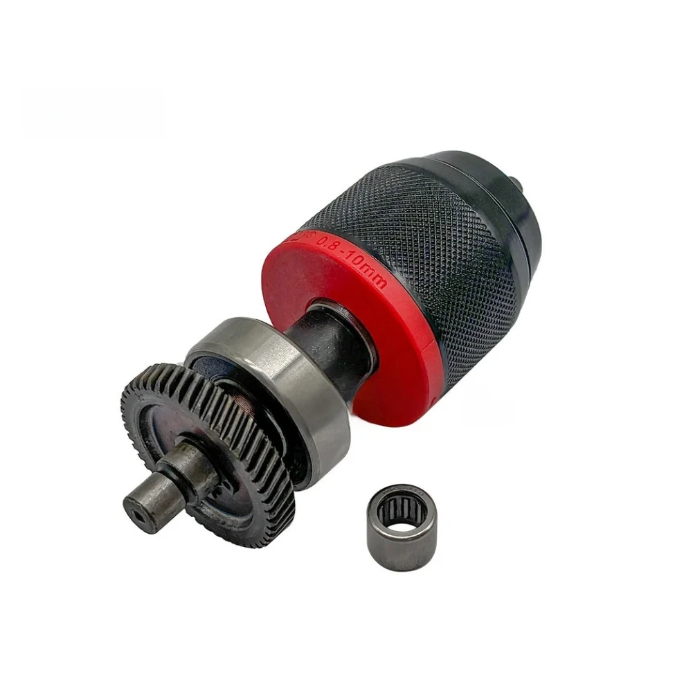 Metal Hand Tight Drill Chuck Assembly 10mm 47 Teeth Gear Set For Power Drilling Tools Black Compact Design Smooth Transmission