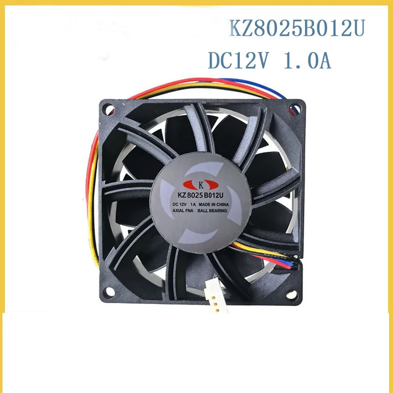 New For Shenma KZ8025B012U DC12V 1A DC Cooling Fan Double Ball 4-Wire 8CM