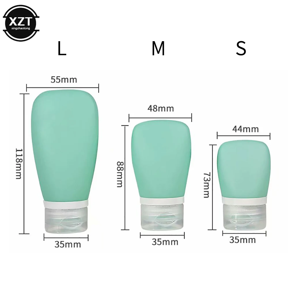 Botella dispensadora de silicona, productos para el cuidado de la piel, Gel de ducha, champú, botella exprimible portátil para el exterior, Kit de