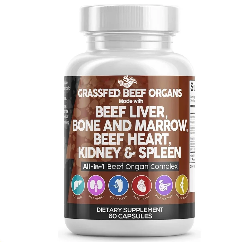 Beef Liver Capsules 3000mg - A High-quality Beef Organ Supplement Containing Dried Beef Liver, Beef Heart, And Beef Floss