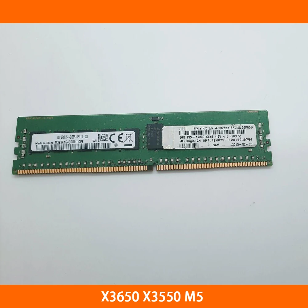 1PCS Server Memory For IBM X3650 X3550 M5 46W0794 46W0792 47J0252 PC4-2133P 8G DDR4 2133P REG High Quality Fast Ship