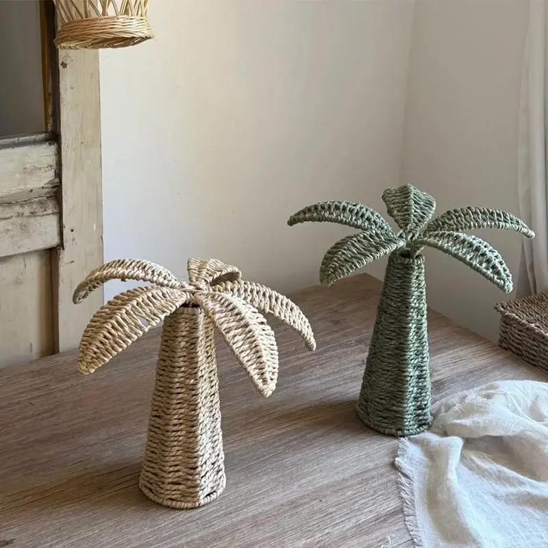 New Grass Woven Coconut Trees Palm Trees Creative Coastal Home Decor Hand Woven Floral Decorations Landscape Photography Props