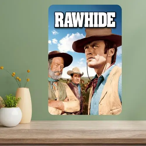 

Металлическая табличка-постер с изображением классического телешоу Rawhide