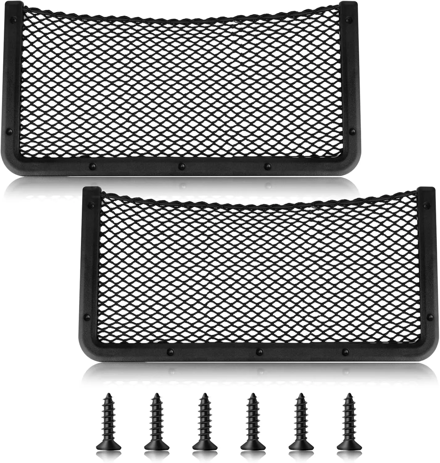 

Car Cargo Nets 16x8 Inch Framed Mesh Net Pockets with Screws for Auto RV Boat Storage Organizer