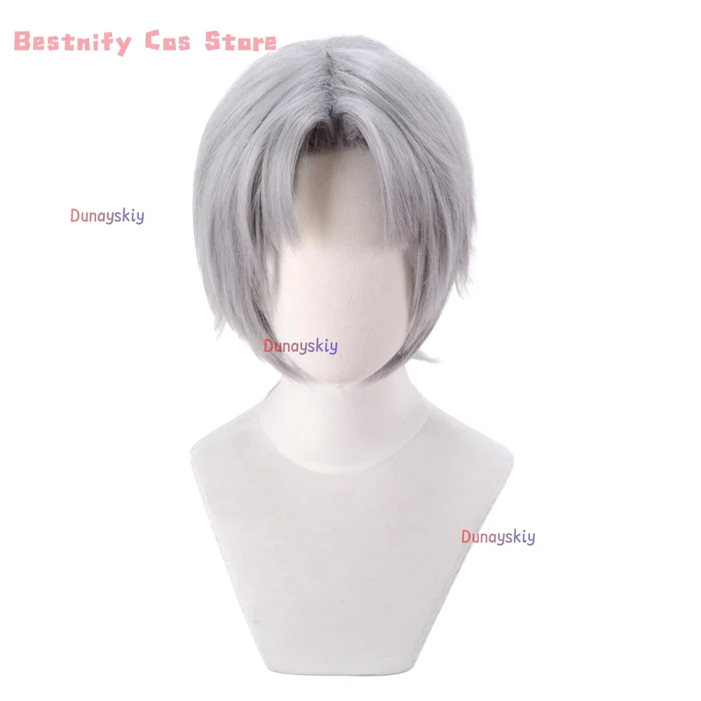 CosplayAnime Devil May Cry Dante 코스프레 Wig Short Light White Gray Hair for Men Women Game Role Play Halloween Party Carnival Prop