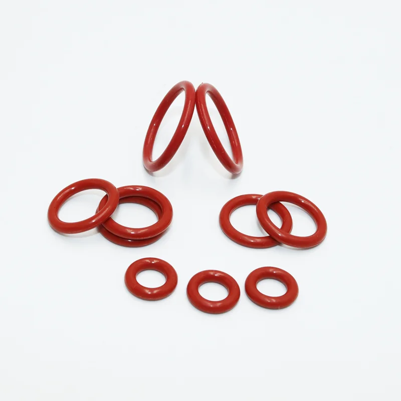 Anel de vedação de silicone de grau alimentício vmq vermelho oring junta de vedação cs 1/1.5/2/2.4/3.1mm resistência ao óleo térmico arruela de vedação de encanamento à prova d'água