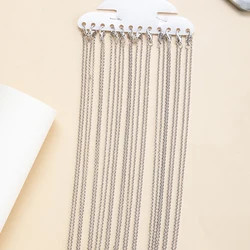 YEYULIN 12pcs/set Silver Color Lobster Clasp Chain Neck;lace for Women Girls DIY Pendant Necklace Jewelry Making Accessories