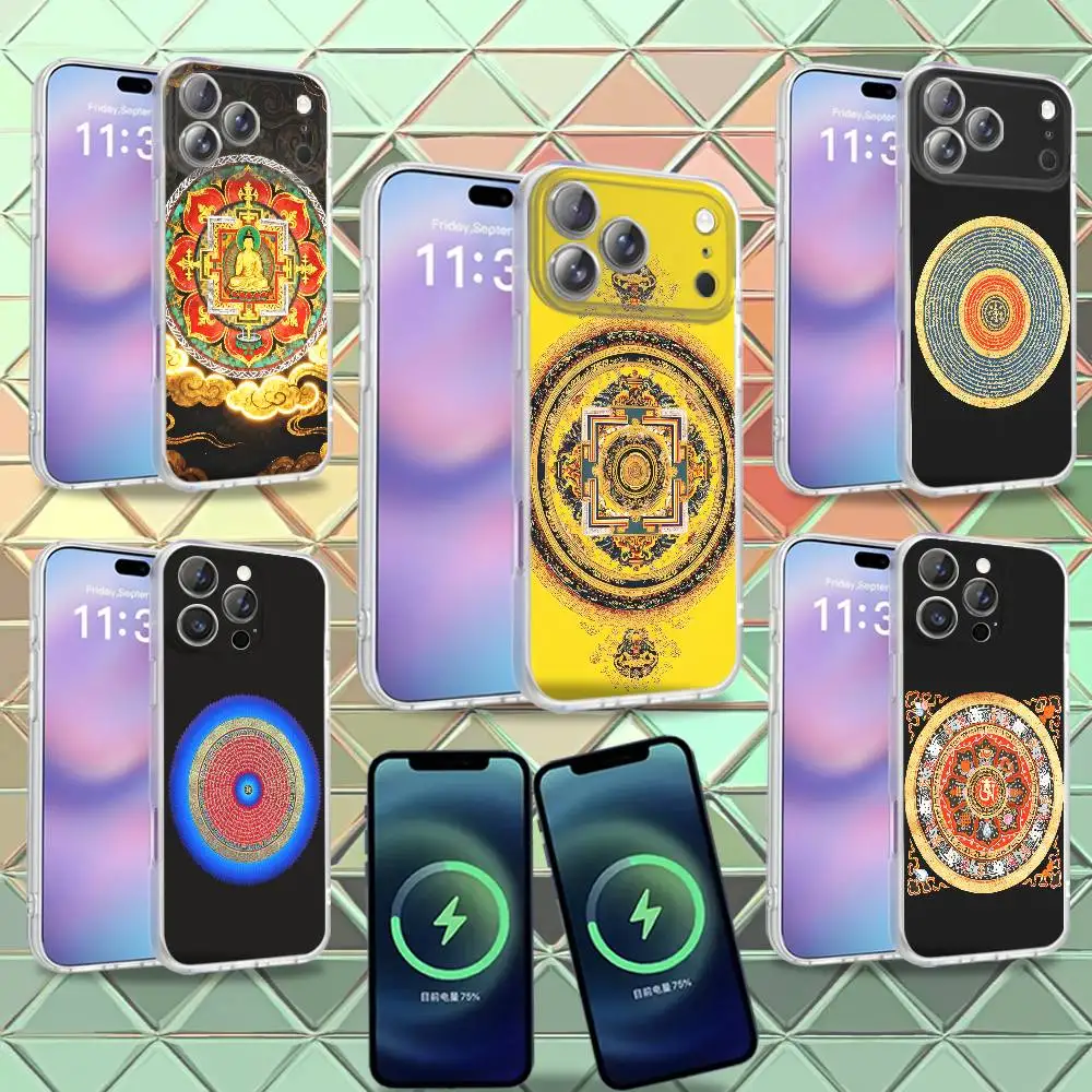 

Buddha Thang-ga Mandala For iPhone 17,12,11,14,13,15,16,Plus,Air,Pro,Max,E,Mini for Magsafe Magnetic Frosted Phone Case