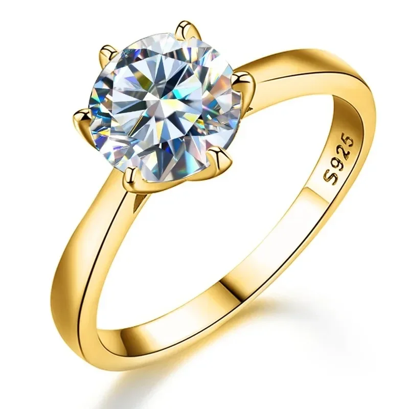 KNB 0.5-1ct خاتم الماس الحقيقي مويسانيتي للنساء 925 فضة ملابس يومية حفلة رائع جودة عالية غرامة مجوهرات