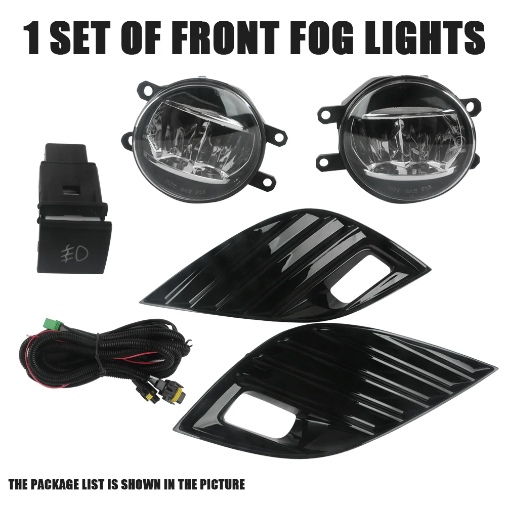 Fog Light Kit for Toyota Camry 2018-2020, Front Bumper Driving Lamp Pair with Black Bezels, Switch, Wiring & Relay