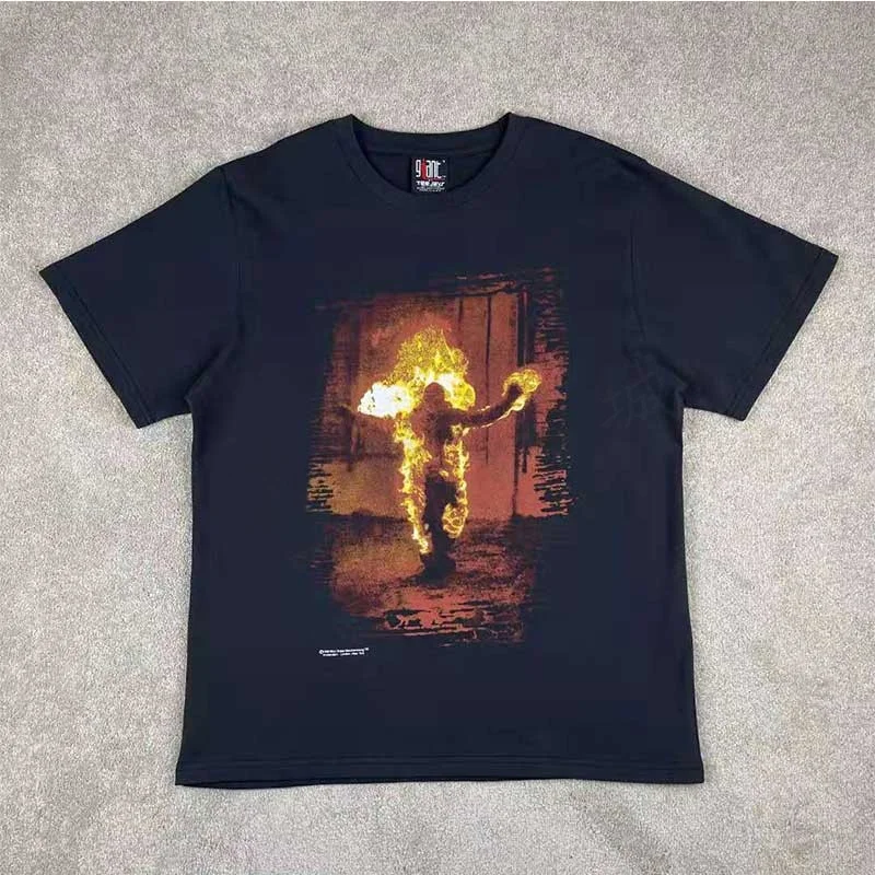 

Винтажная футболка с металлической лентой в стиле ретро, свободная повседневная хлопковая футболка ort Sve, молодежная модная футболка с антибактериальным принтом