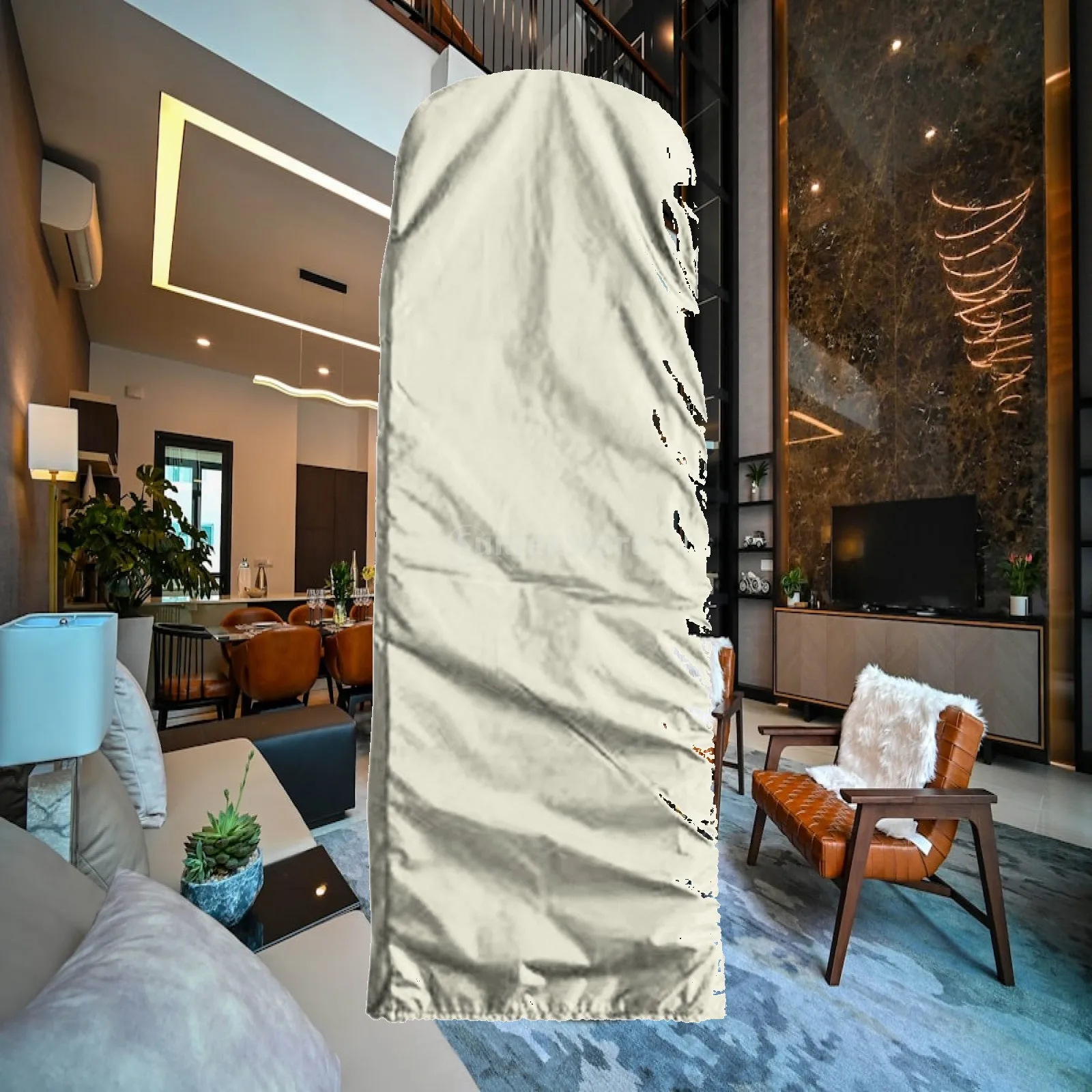 Step Ladder Dust Cover Waterproof Adjustable Drawstring Folding Protective Bag for Household Attic Ladder Storage Outdoor