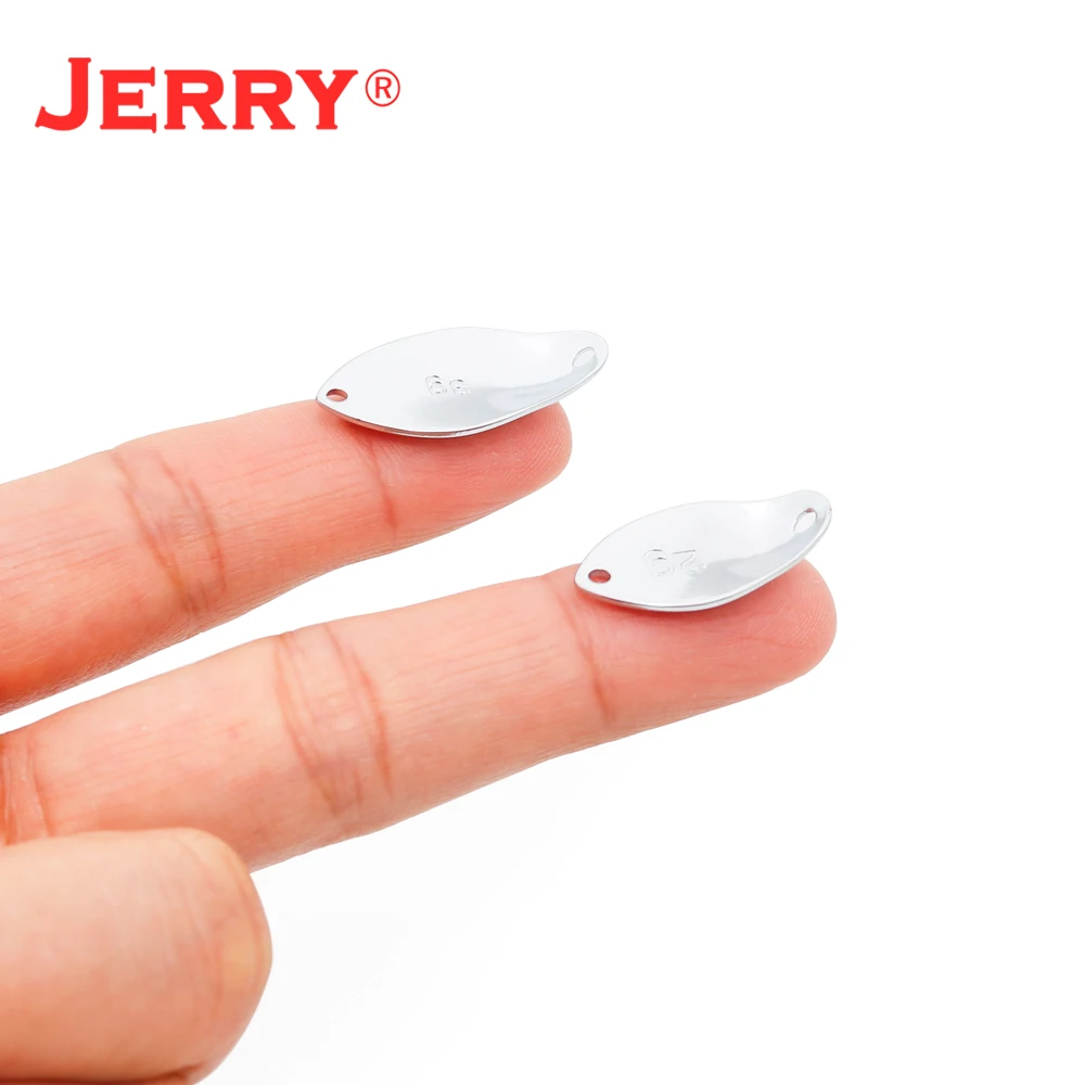 Jerry 50pcs 1,6g 2g 3g Fishing Lures Unpainted Blank Brass Micro Area Yrout Spoons Pesca Blinkers Glitters