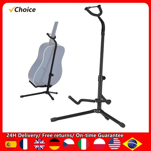 Imagen 1 del producto Soporte de suelo para Guitarra, soporte de Metal para Guitarra, trípode para instrumentos musicales, accesorios para Guitarra eléctrica acústica y bajo