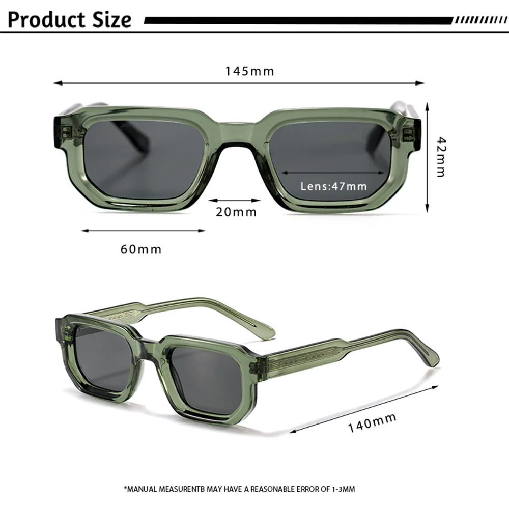 CATERSIDE Neue Herren Outdoor Optische Sonnenbrille Quadratische Gläser Rezept Brillen Damen Business Urlaub Geschenke Gläser UV400 – Detail 3