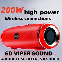 200W High Power Bluetooth Speaker Portable Wireless Low Pitch Outdoor Wireless Audio 3D Surround Bluetooth Speaker TWS FM Voice