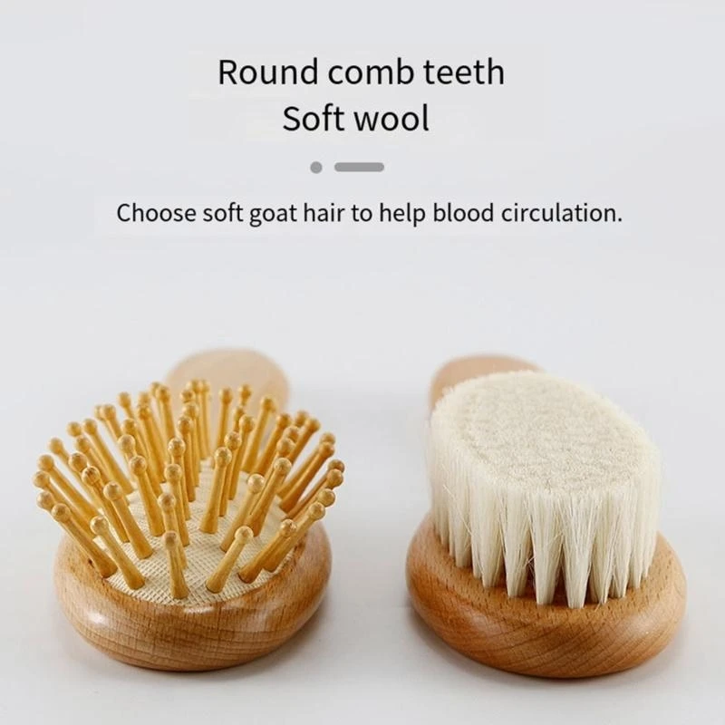 

J15U Soft Bristle Baby Hair Brush Body Massage Silicone Hairbrush Scalp Massager 4PCS