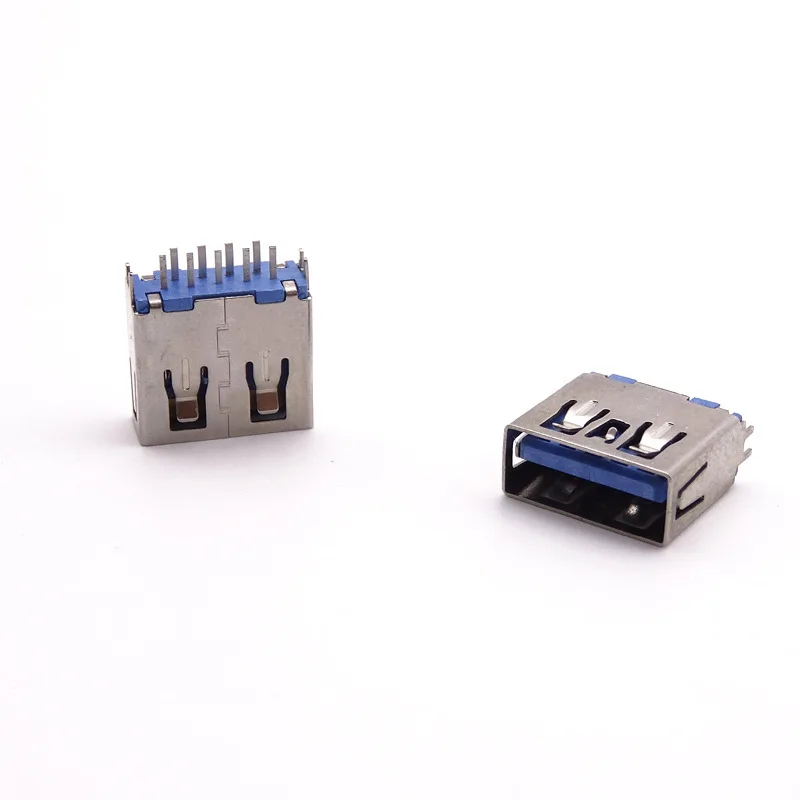 For USB 3.0 female seat usb female seat short body 11.5 long splint 0.8/1 0/1.2 MM straight edge blue glue