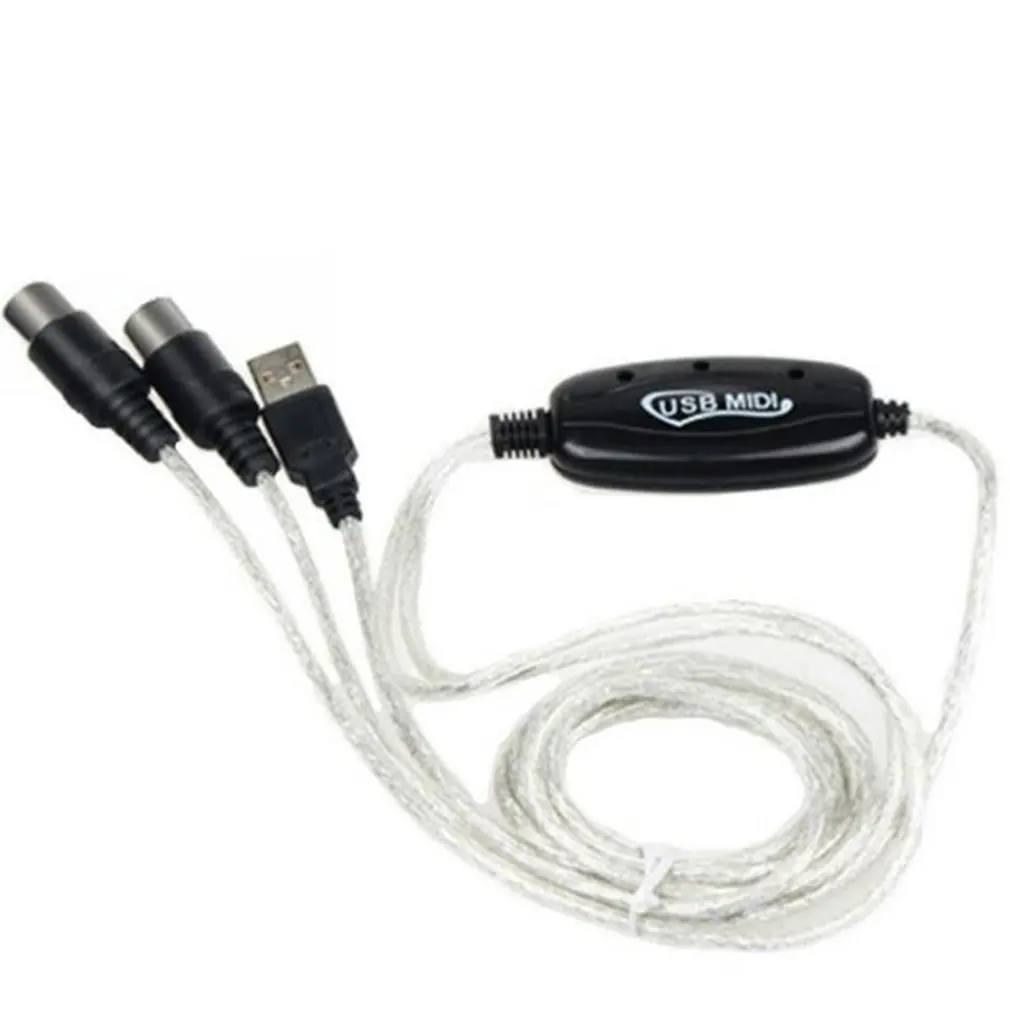 MIDI to USB IN-OUT Interface Cable Adapter for Keyboard Electronic Drum Music Create Converter PC to Music Keyboard Cord