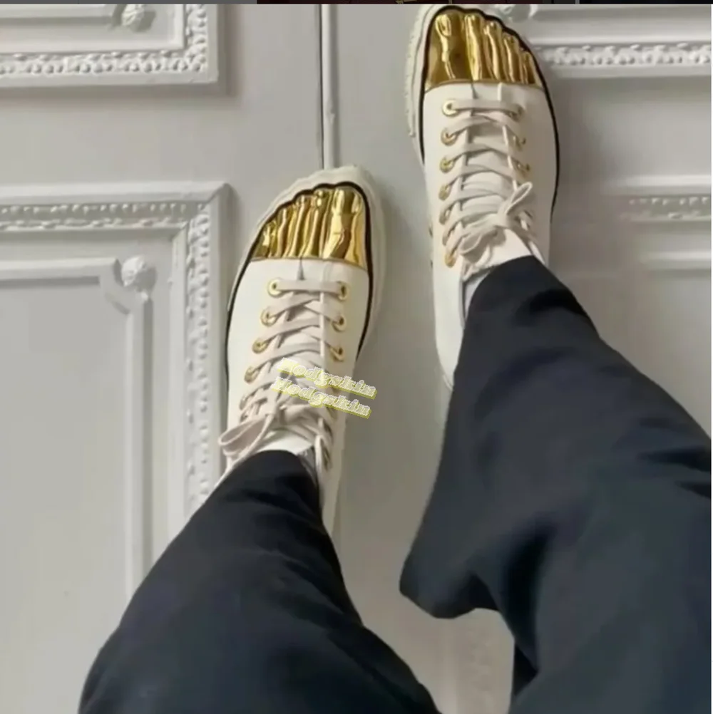 

Golden Toes Lace-up Women Sneakers Round Toe Casual Flat Height Increasing Shoes Winter Fashion Luxury 2025 New Arrivals
