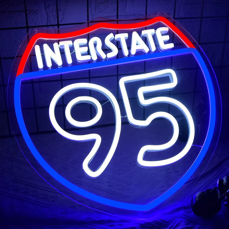 Neonowy Znak LED do Dekoracji Ściany, Świecący Znak Drogowy dla Fanów Samochodów, Jaskini Mężczyzny, Biura, Baru, Nowoczesna Dekoracja Pokoju