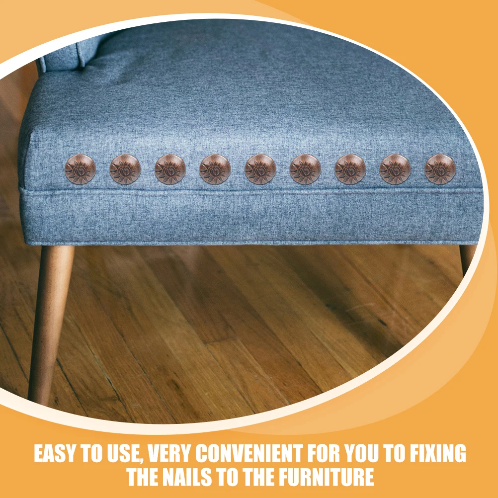 

1000pcs Decorative Upholstery Nails Retro Brown Iron Furniture Tacks for Sofa Headboard DIY Not Easy to Break Hardware