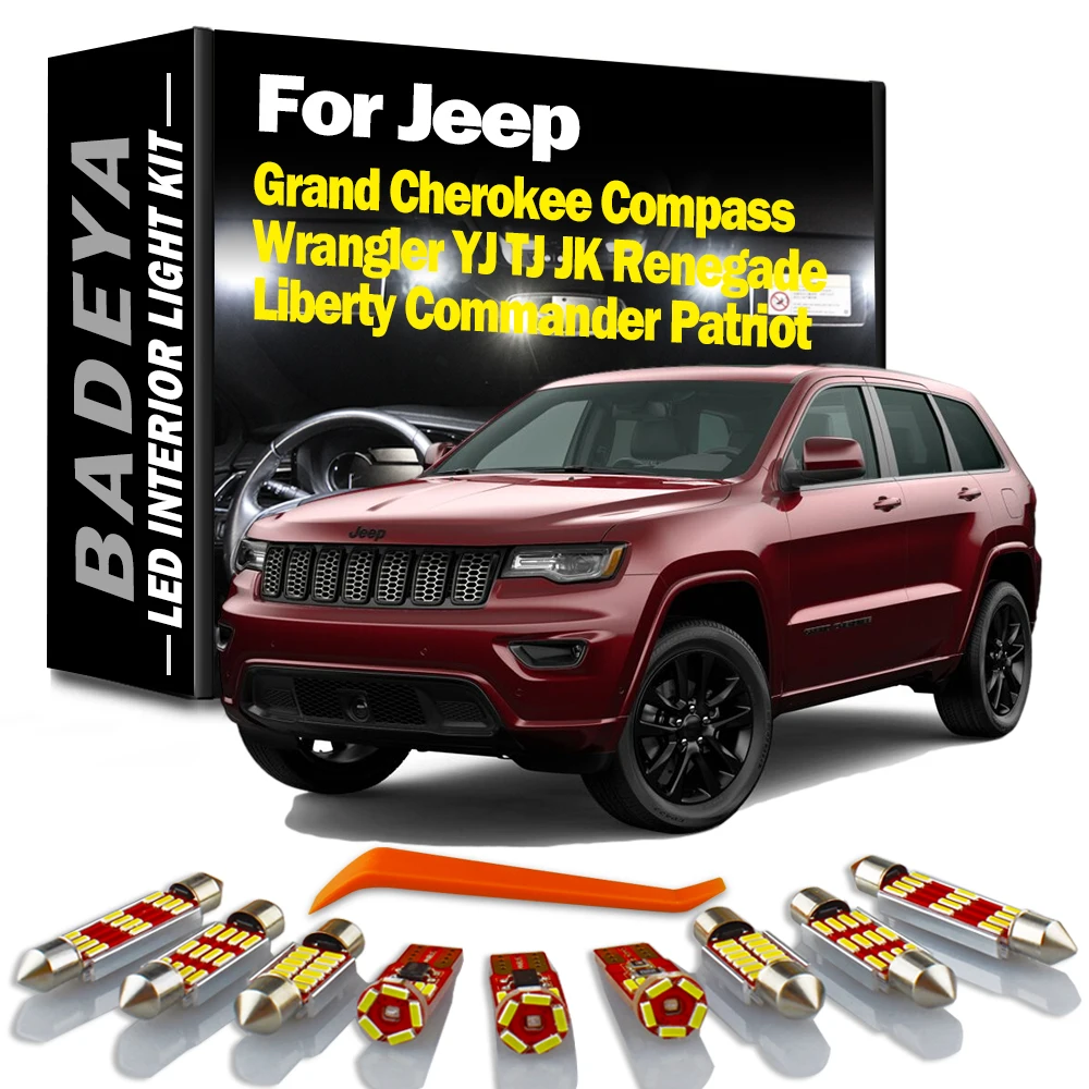 Interior LED Car Map Light Kit For Jeep Renegade Liberty Commander Patriot Grand Cherokee ZJ WJ WK WK2 Compass Wrangler YJ TJ JK