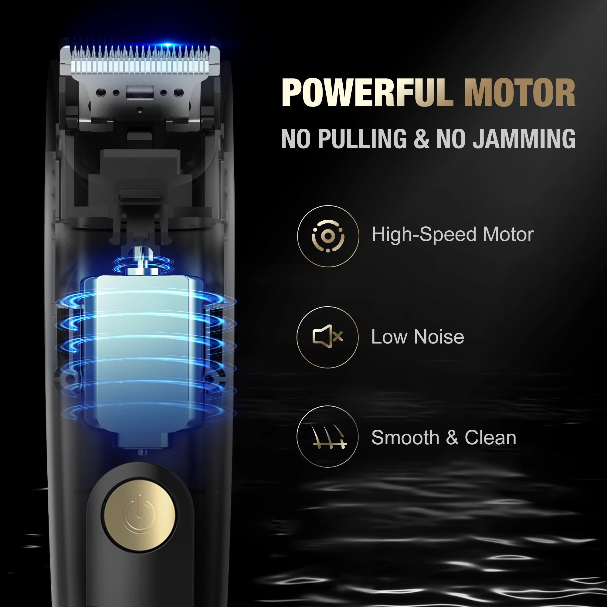 Aparador de cabelo elétrico sem fio para homens, profissional Hair Clippers, display LED recarregável, IPX7 máquina de corte impermeável