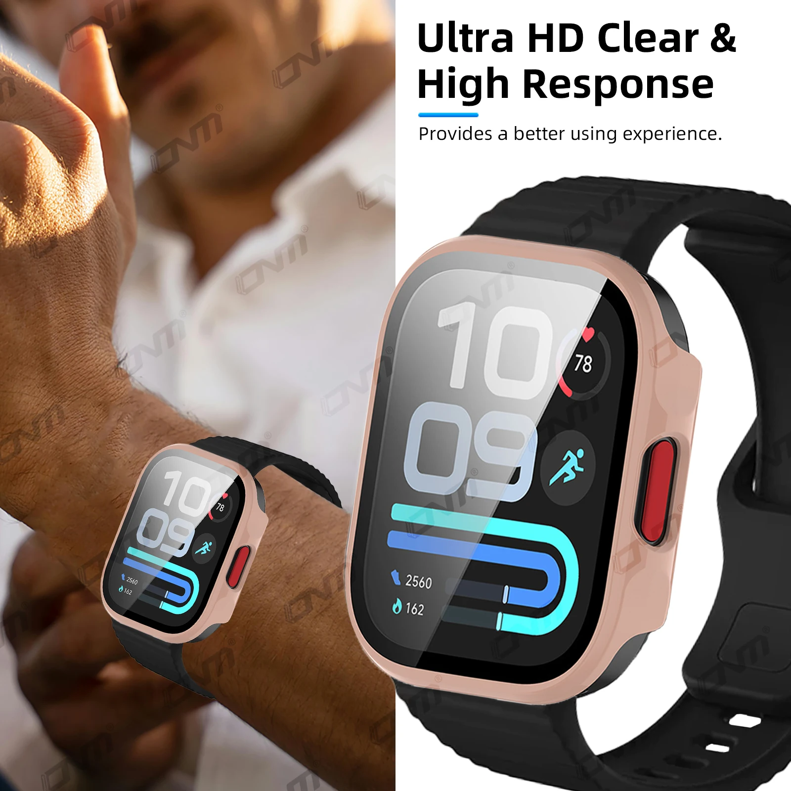 Hülle für Xiaomi Redmi Watch 6 Lite, Displayschutz aus gehärtetem Glas & harter PC-Schutzrahmen für Watch 6 Lite Zubehör. – Detail 6